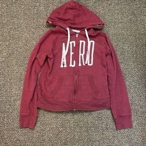 Aeropostale dark red zip up hoddie size medium
